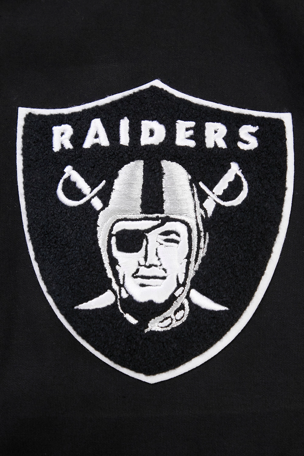 NFL LAS VEGAS RAIDERS CLASSIC CHENILLE DOUBLE KNIT  FULL ZIP HOODIE (BLACK)
