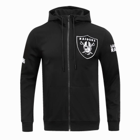 NFL LAS VEGAS RAIDERS CLASSIC CHENILLE DOUBLE KNIT  FULL ZIP HOODIE (BLACK)