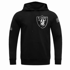 NFL LAS VEGAS RAIDERS CLASSIC CHENILLE DOUBLE KNIT PULLOVER HOODIE (BLACK)