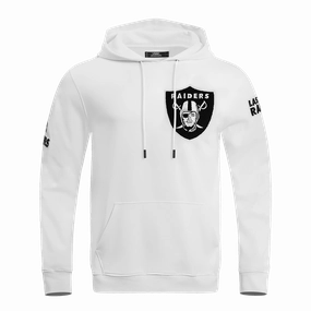 NFL LAS VEGAS RAIDERS CLASSIC CHENILLE DOUBLE KNIT PULLOVER HOODIE (WHITE)
