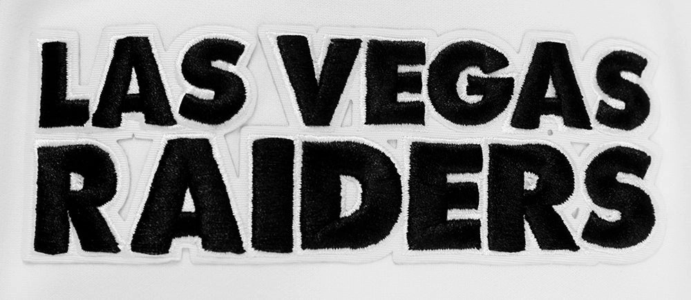 NFL LAS VEGAS RAIDERS CLASSIC CHENILLE DOUBLE KNIT PULLOVER HOODIE (WHITE)
