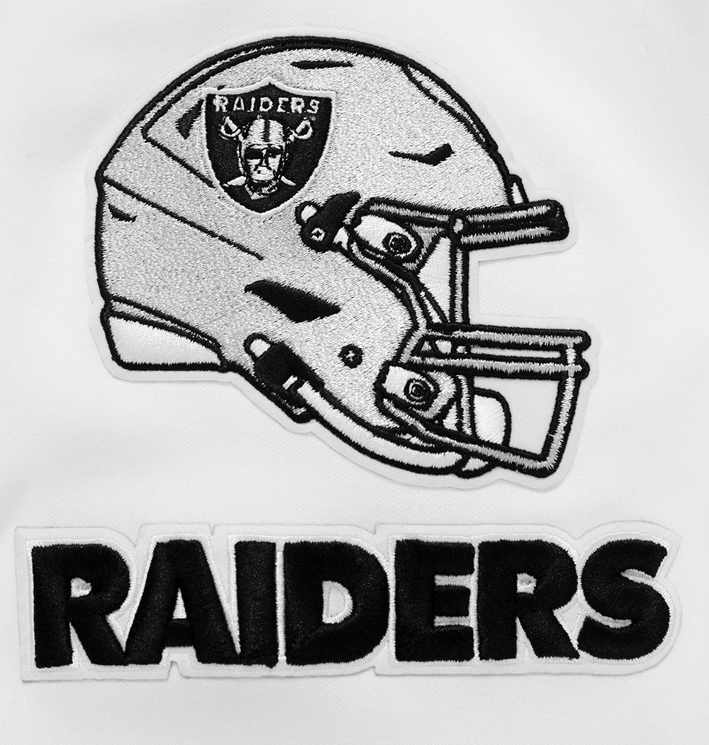 NFL LAS VEGAS RAIDERS CLASSIC CHENILLE DOUBLE KNIT PULLOVER HOODIE (WHITE)