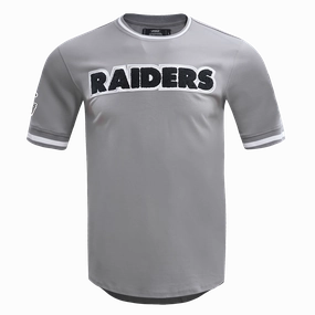 NFL LAS VEGAS RAIDERS CLASSIC CHENILLE DOUBLE KNIT TEE (GRAY)