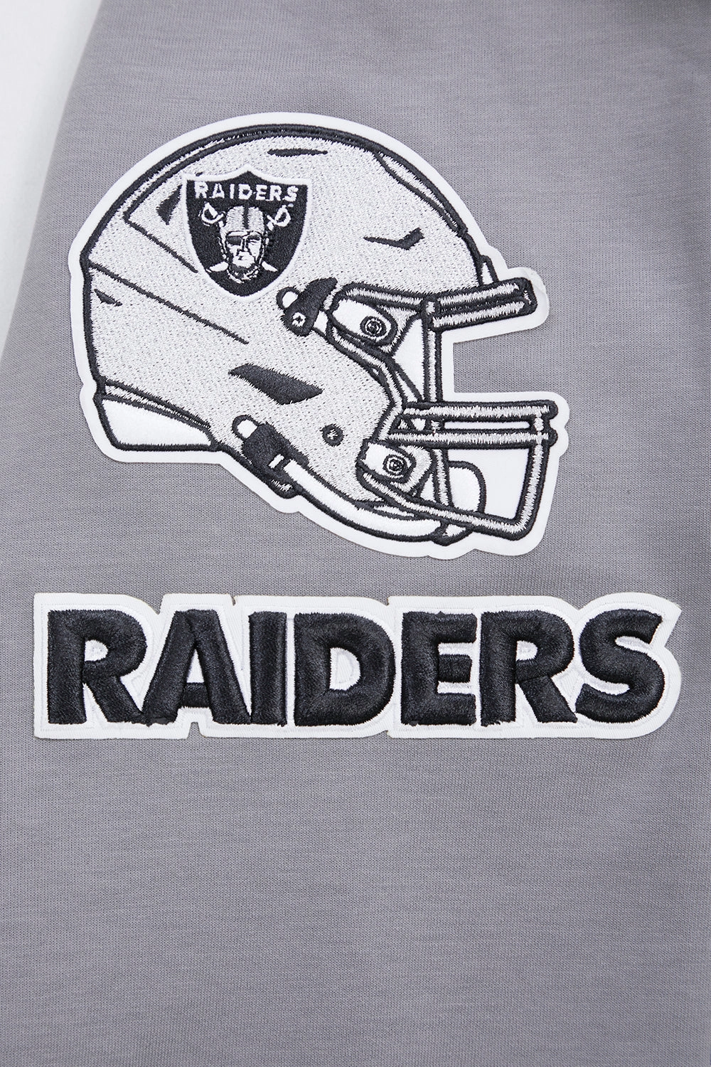 NFL LAS VEGAS RAIDERS CLASSIC CHENILLE MEN'S FULL ZIP HOODIE  (GRAY)