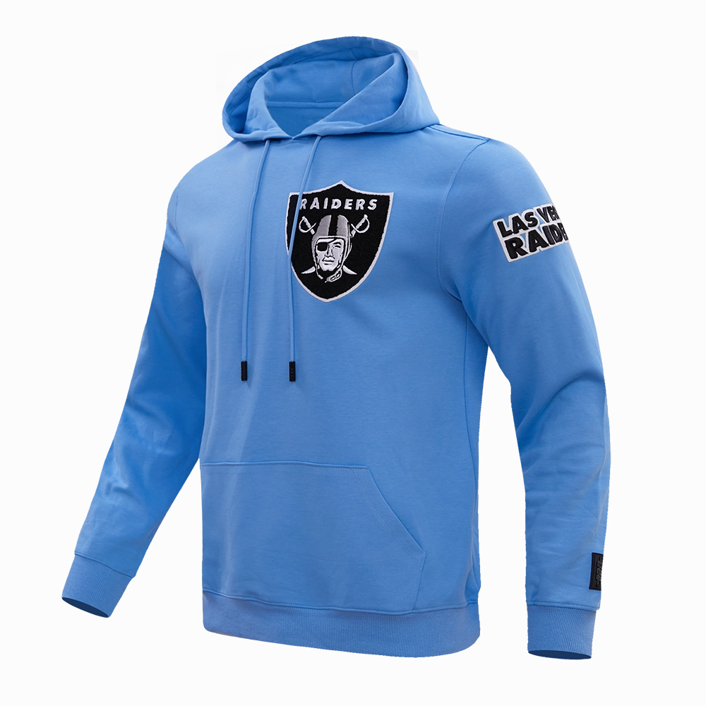 NFL LAS VEGAS RAIDERS CLASSIC CHENILLE MEN'S PULLOVER HOODIE (UNIVERSITY BLUE)