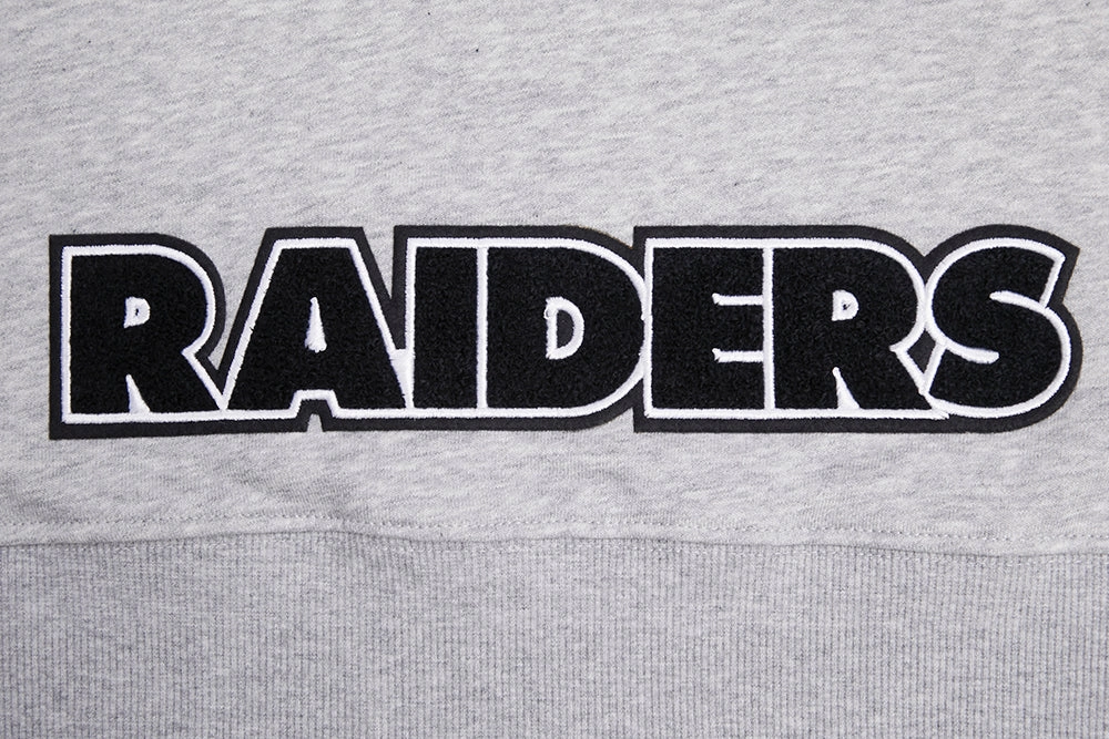 NFL LAS VEGAS RAIDERS CLASSIC WOMEN'S CROPPED PULLOVER HOODIE (HEATHER GREY)