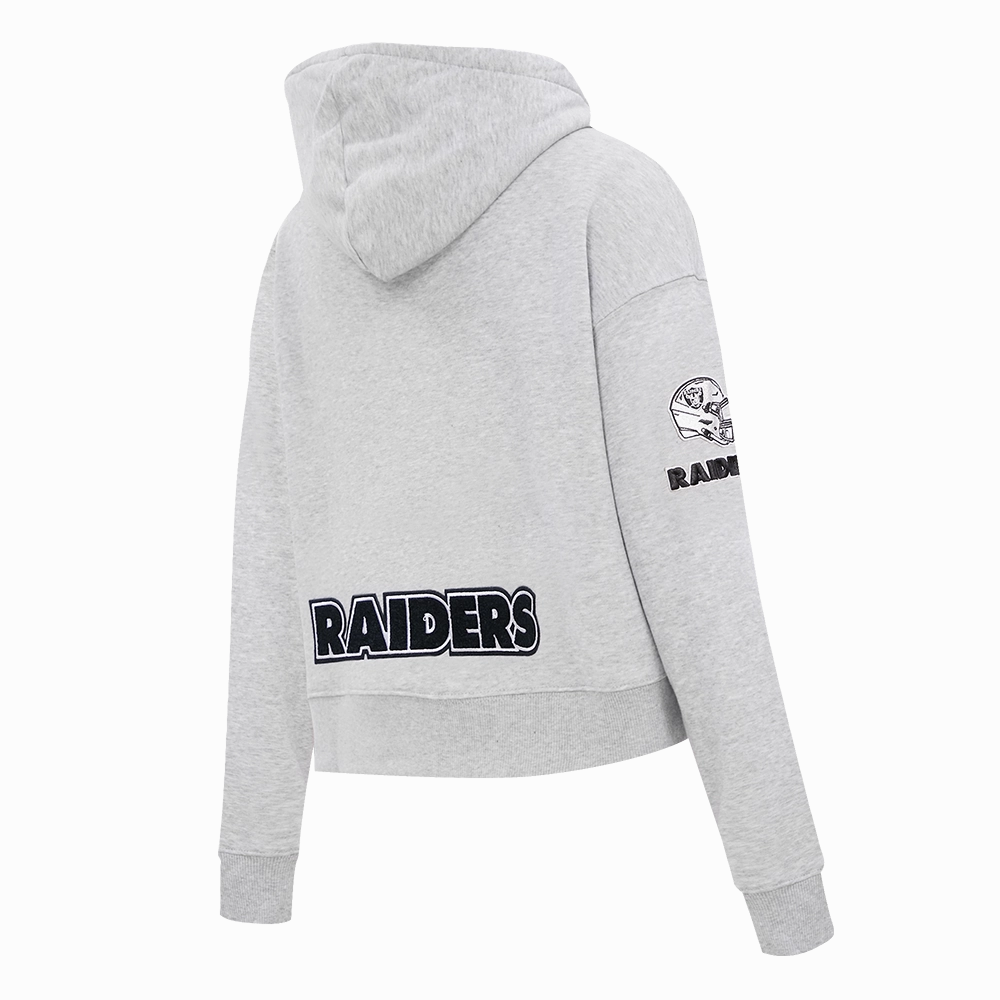 NFL LAS VEGAS RAIDERS CLASSIC WOMEN'S CROPPED PULLOVER HOODIE (HEATHER GREY)