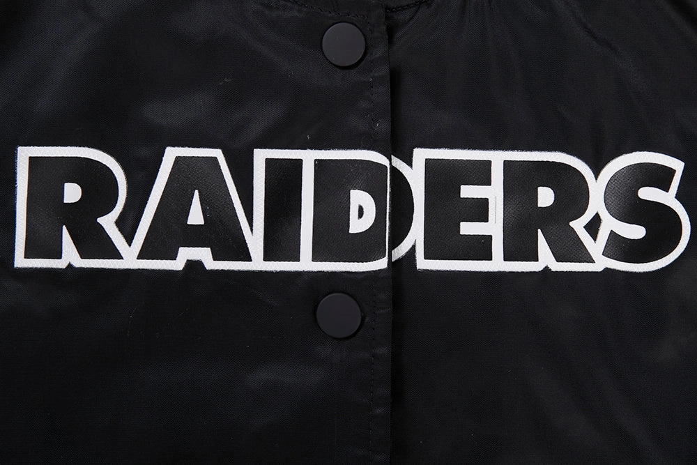 NFL LAS VEGAS RAIDERS CLASSIC WOMEN'S SATIN JACKET (BLACK)