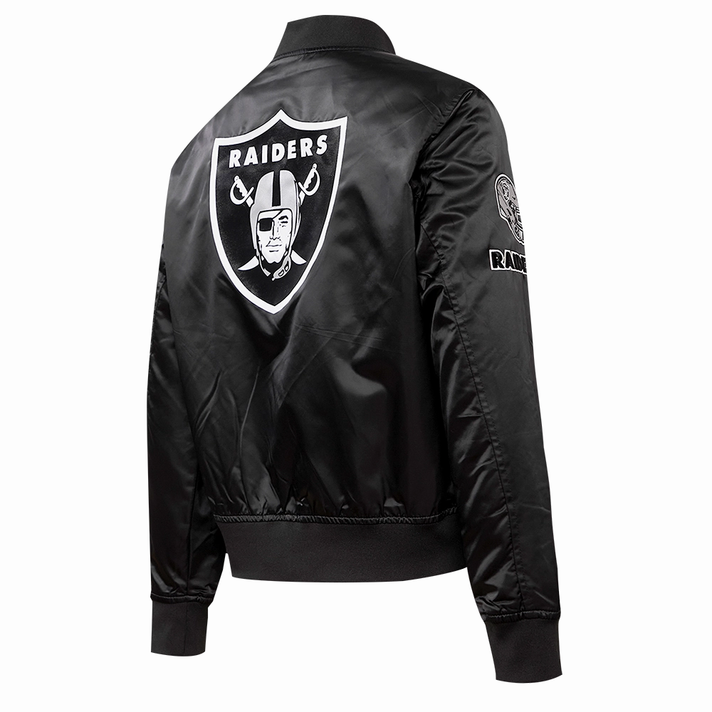 NFL LAS VEGAS RAIDERS CLASSIC WOMEN'S SATIN JACKET (BLACK)