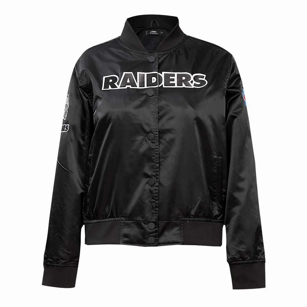 NFL LAS VEGAS RAIDERS CLASSIC WOMEN'S SATIN JACKET (BLACK)
