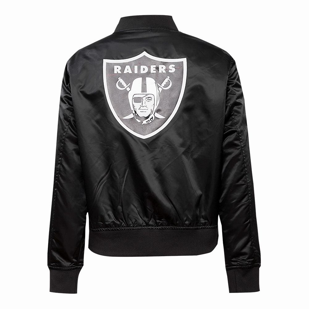 NFL LAS VEGAS RAIDERS CLASSIC WOMEN'S SATIN JACKET (BLACK)