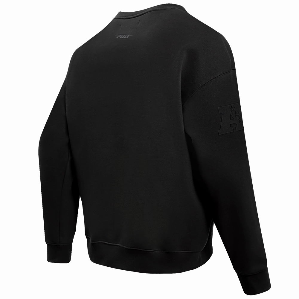 NFL LAS VEGAS RAIDERS NEUTRAL DROP SHOULDER FLEECE CREWNECK (BLACK)