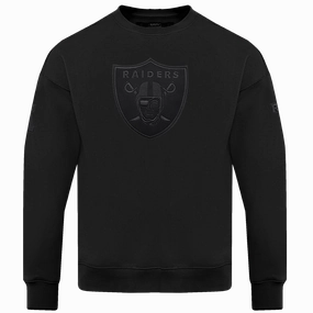 NFL LAS VEGAS RAIDERS NEUTRAL DROP SHOULDER FLEECE CREWNECK (BLACK)