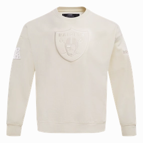 NFL LAS VEGAS RAIDERS NEUTRAL DROP SHOULDER FLEECE CREWNECK (EGGSHELL)