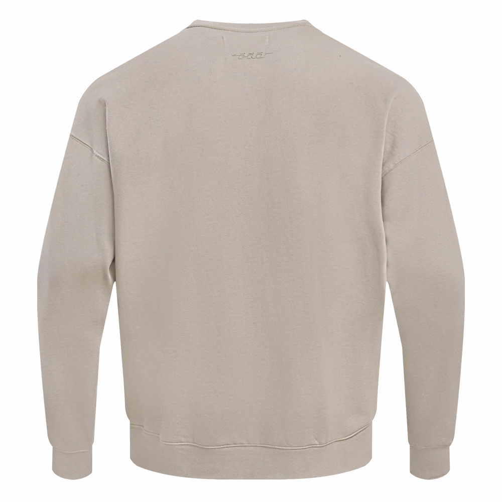 NFL LAS VEGAS RAIDERS NEUTRAL DROP SHOULDER FLEECE CREWNECK (TAUPE)