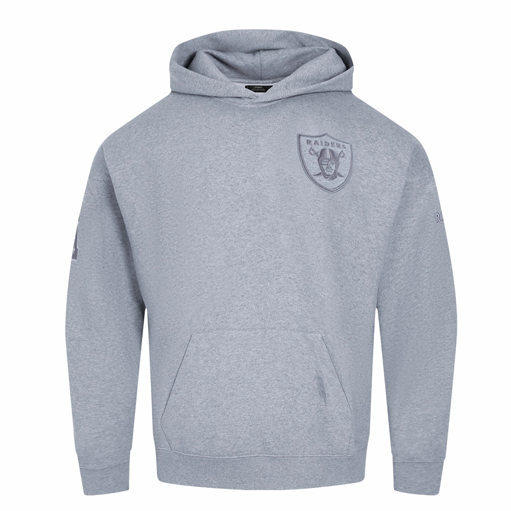 NFL LAS VEGAS RAIDERS NEUTRAL MEN'S DROP SHOULDER PULLOVER HOODIE (DARK HEATHER GRAY)