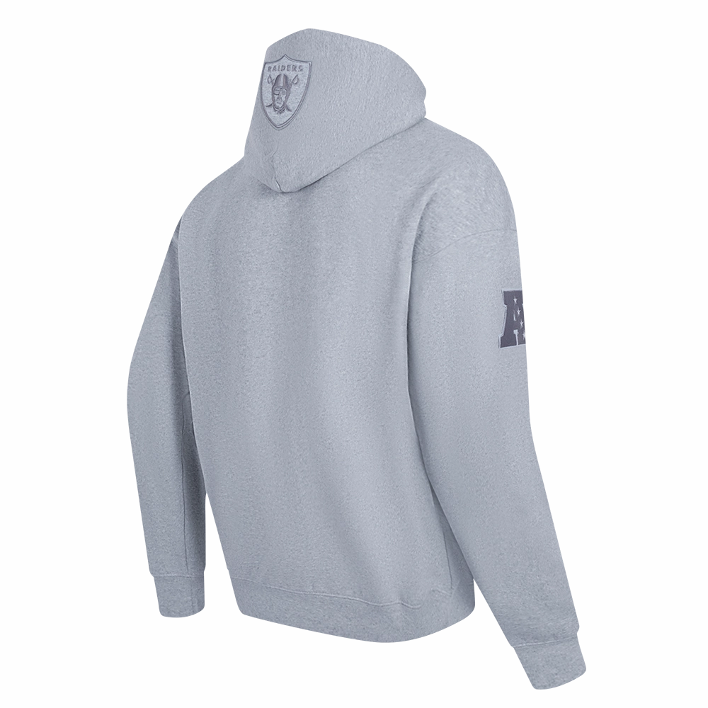 NFL LAS VEGAS RAIDERS NEUTRAL MEN'S DROP SHOULDER PULLOVER HOODIE (DARK HEATHER GRAY)