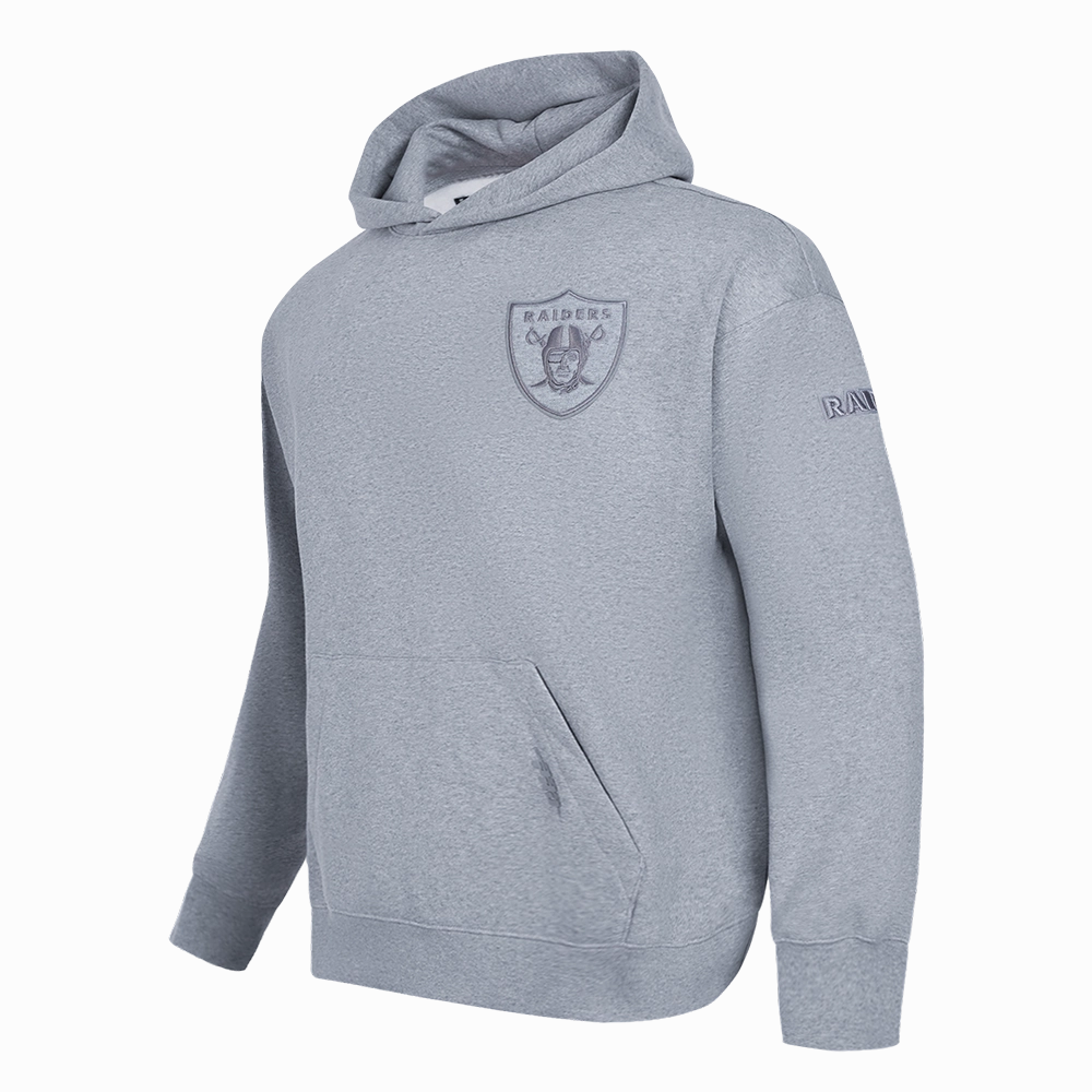 NFL LAS VEGAS RAIDERS NEUTRAL MEN'S DROP SHOULDER PULLOVER HOODIE (DARK HEATHER GRAY)