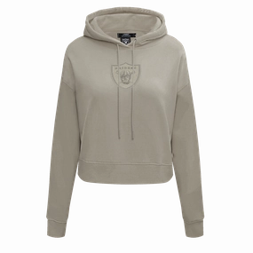 NFL LAS VEGAS RAIDERS NEUTRAL WOMEN'S CROPPED PULLOVER HOODIE (TAUPE)