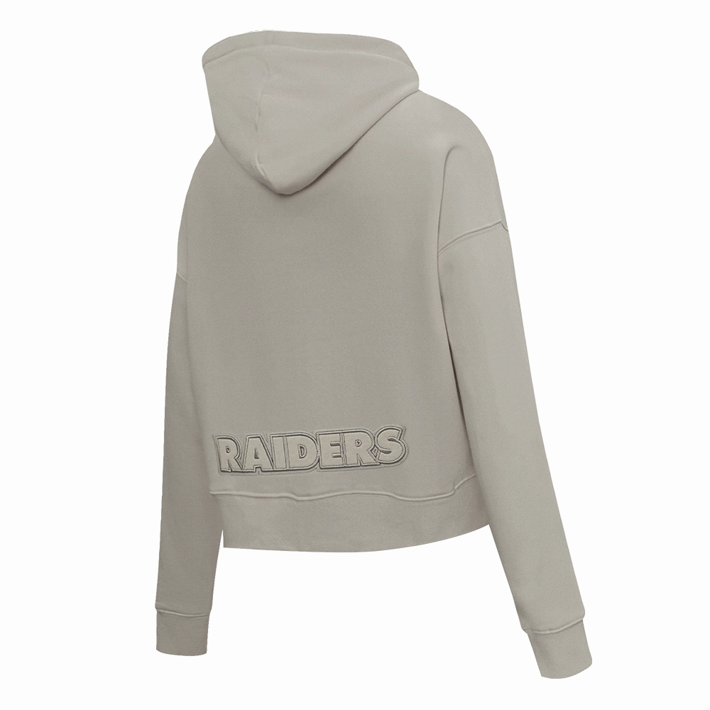 NFL LAS VEGAS RAIDERS NEUTRAL WOMEN'S CROPPED PULLOVER HOODIE (TAUPE)