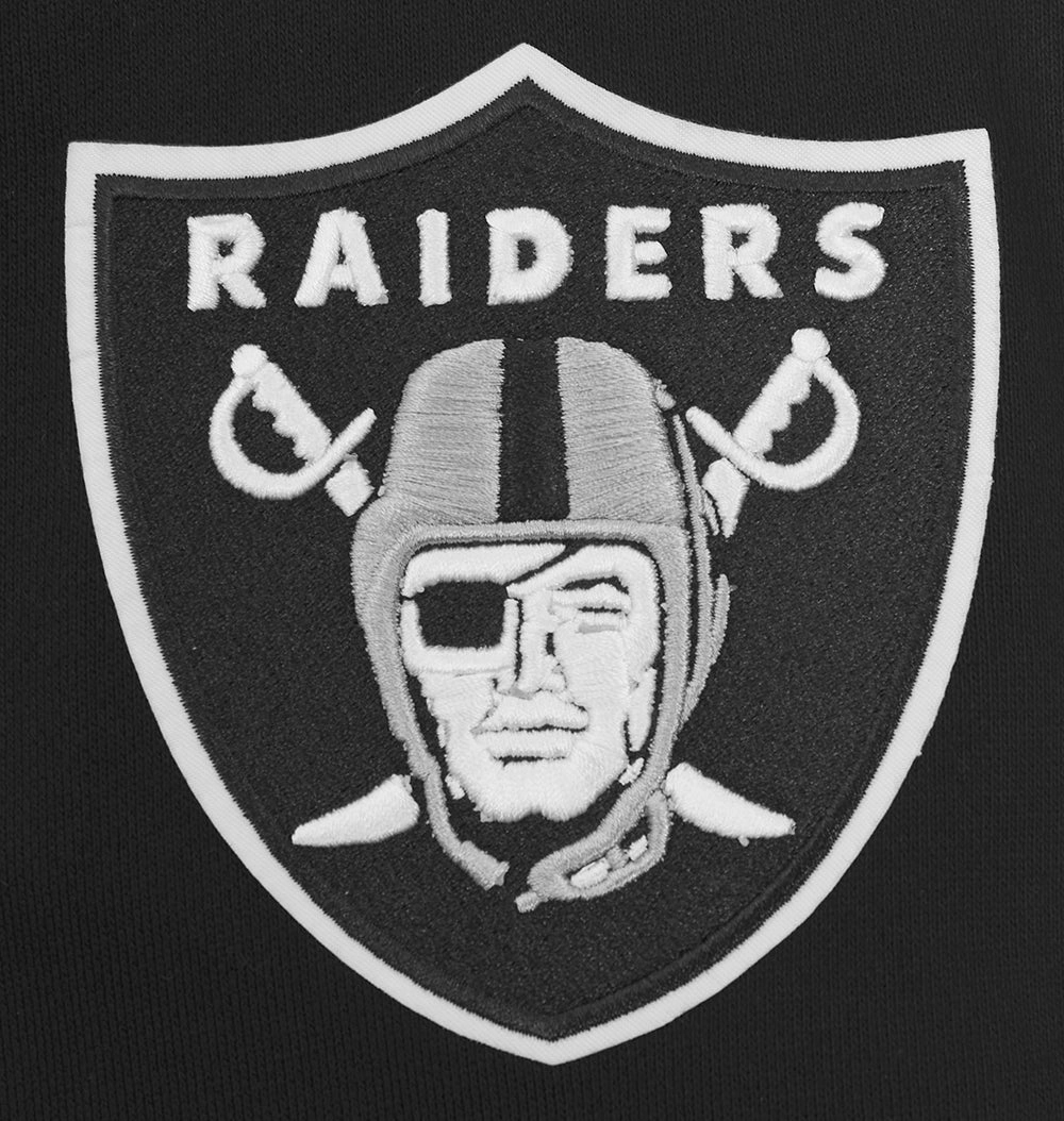 NFL LAS VEGAS RAIDERS OLD ENGLISH MEN'S PULLOVER HOODIE (BLACK)