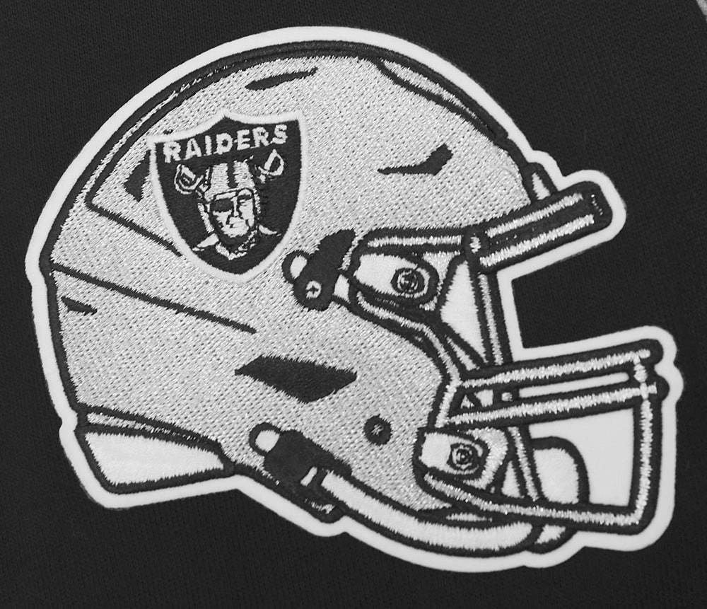 NFL LAS VEGAS RAIDERS OLD ENGLISH MEN'S PULLOVER HOODIE (BLACK)