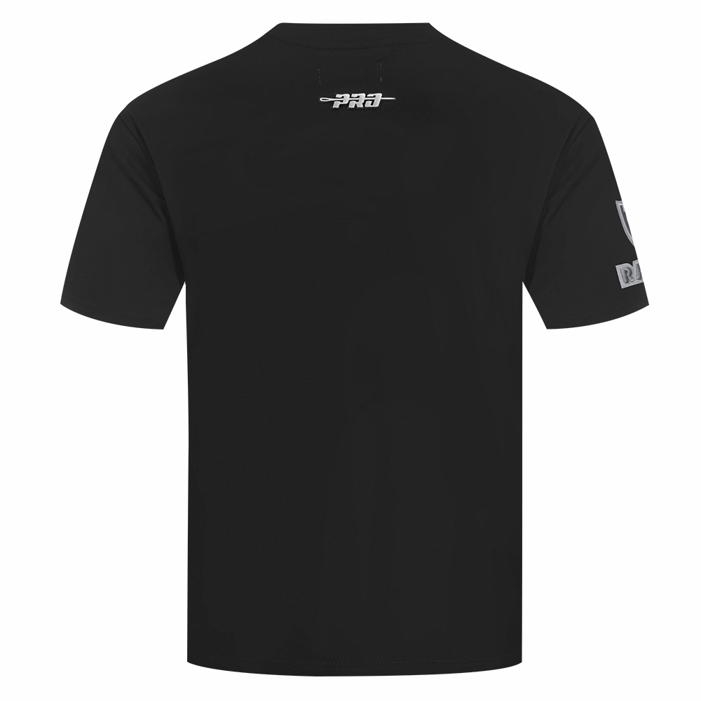 NFL LAS VEGAS RAIDERS REVERSE FRENCH TERRY MEN'S COTTON JERSEY DROP SHOULDER TEE (BLACK)