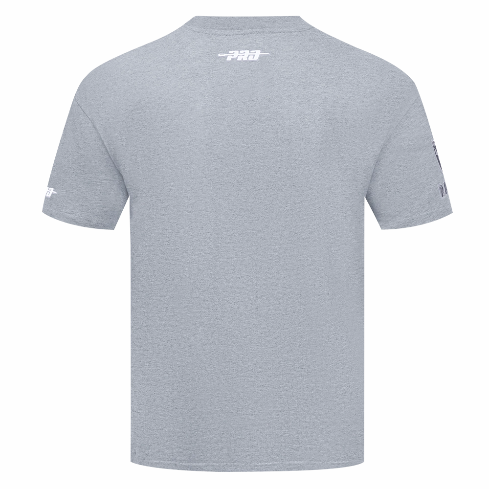 NFL LAS VEGAS RAIDERS REVERSE FRENCH TERRY MEN'S COTTON JERSEY DROP SHOULDER TEE (DARK HEATHER GRAY)