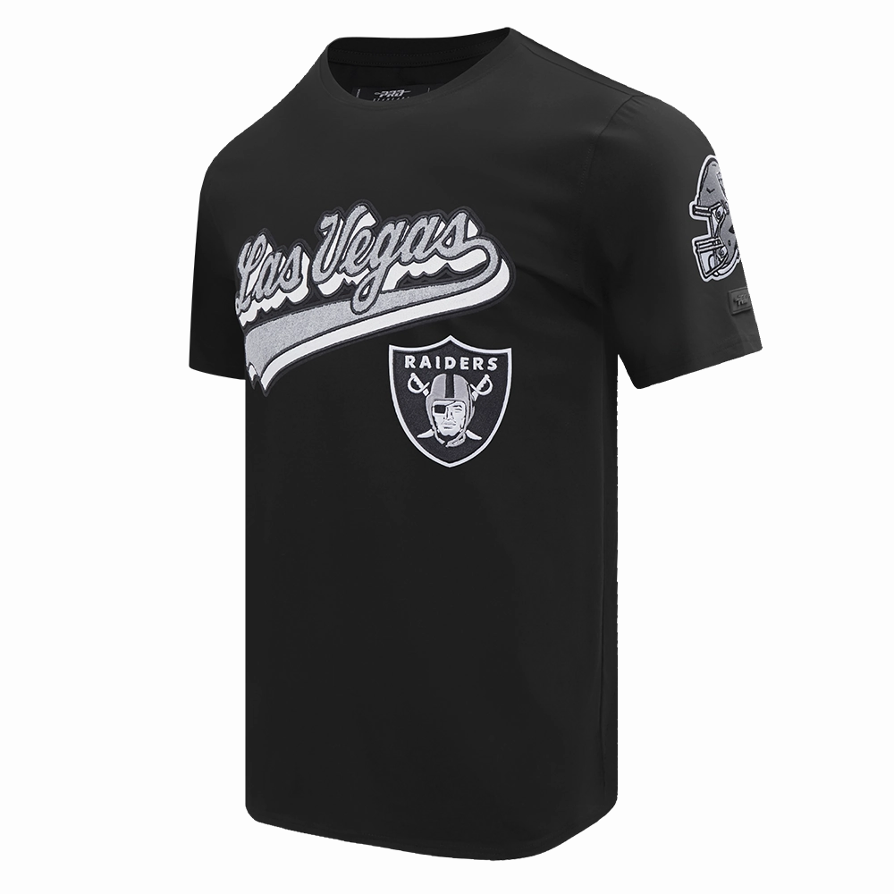 NFL LAS VEGAS RAIDERS SCRIPT TAIL MEN'S   TEE (BLACK)