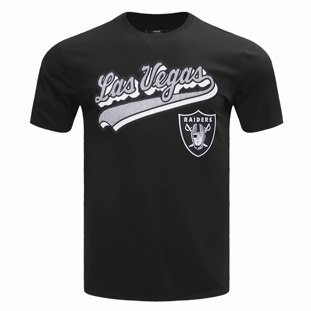 NFL LAS VEGAS RAIDERS SCRIPT TAIL MEN'S   TEE (BLACK)