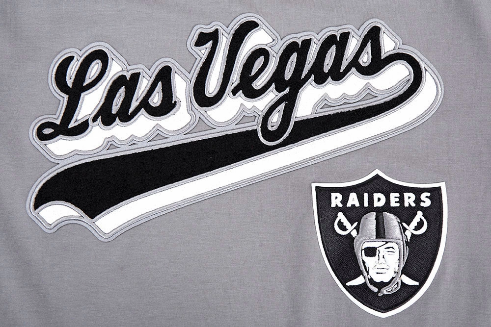 NFL LAS VEGAS RAIDERS SCRIPT TAIL MEN'S   TEE (GRAY)
