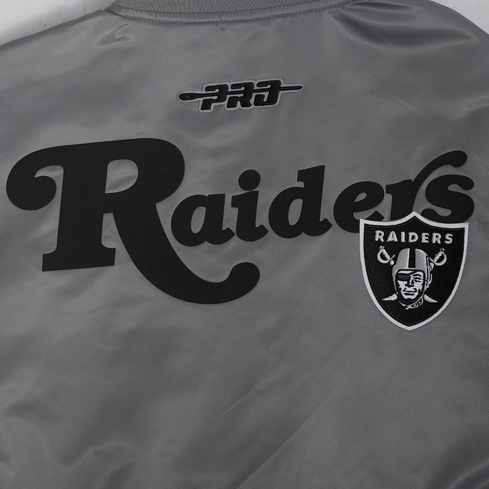 NFL LAS VEGAS RAIDERS SOUVENIR MEN'S SATIN JACKET (GRAY)