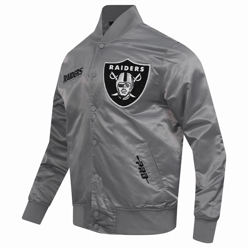 NFL LAS VEGAS RAIDERS SOUVENIR MEN'S SATIN JACKET (GRAY)