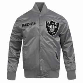 NFL LAS VEGAS RAIDERS SOUVENIR MEN'S SATIN JACKET (GRAY)