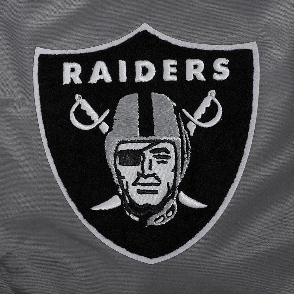 NFL LAS VEGAS RAIDERS SOUVENIR MEN'S SATIN JACKET (GRAY)