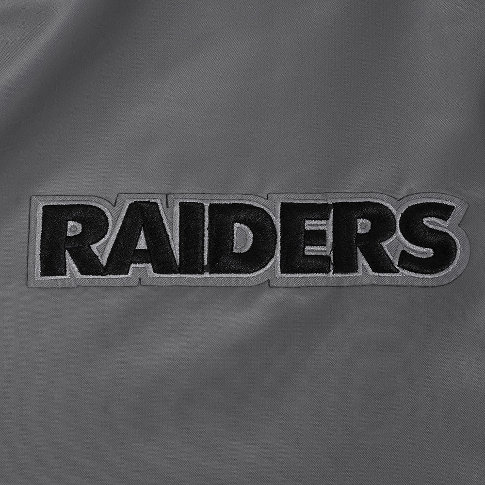 NFL LAS VEGAS RAIDERS SOUVENIR MEN'S SATIN JACKET (GRAY)