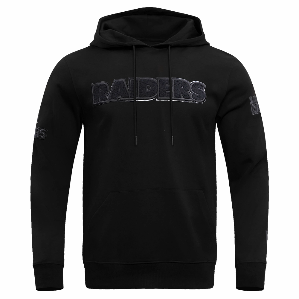 NFL LAS VEGAS RAIDERS TRIPLE BLACK MEN'S PULLOVER HOODIE (TRIPLE BLACK)