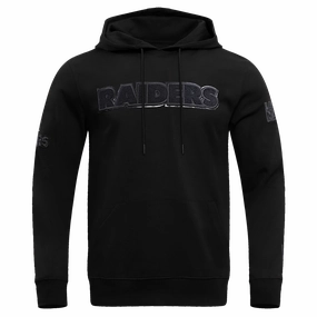 NFL LAS VEGAS RAIDERS TRIPLE BLACK MEN'S PULLOVER HOODIE (TRIPLE BLACK)