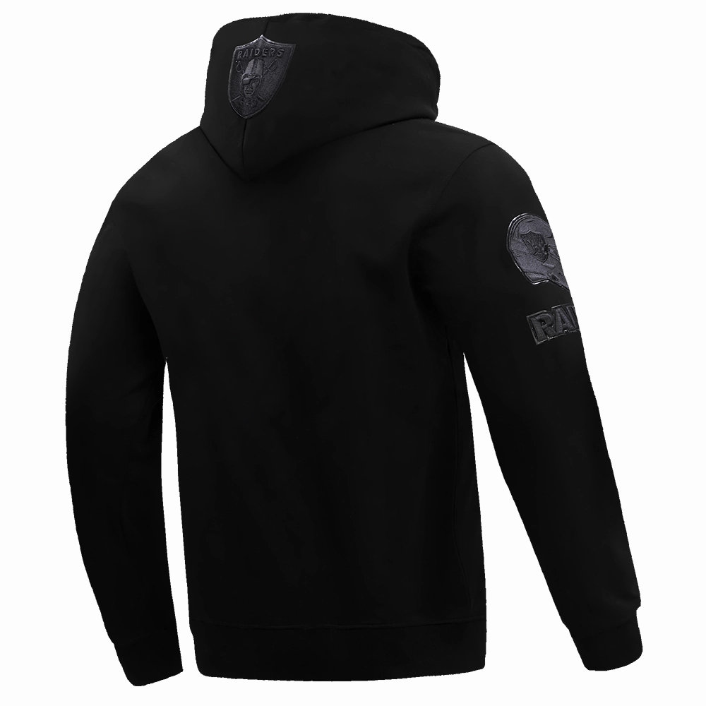 NFL LAS VEGAS RAIDERS TRIPLE BLACK MEN'S PULLOVER HOODIE (TRIPLE BLACK)