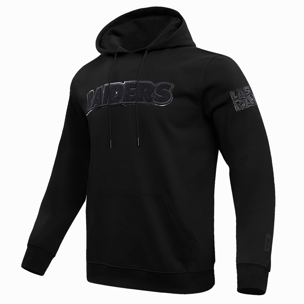 NFL LAS VEGAS RAIDERS TRIPLE BLACK MEN'S PULLOVER HOODIE (TRIPLE BLACK)