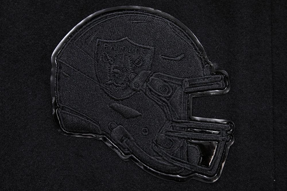 NFL LAS VEGAS RAIDERS TRIPLE BLACK WOOL WOMEN'S VARSITY JACKET (TRIPLE BLACK)