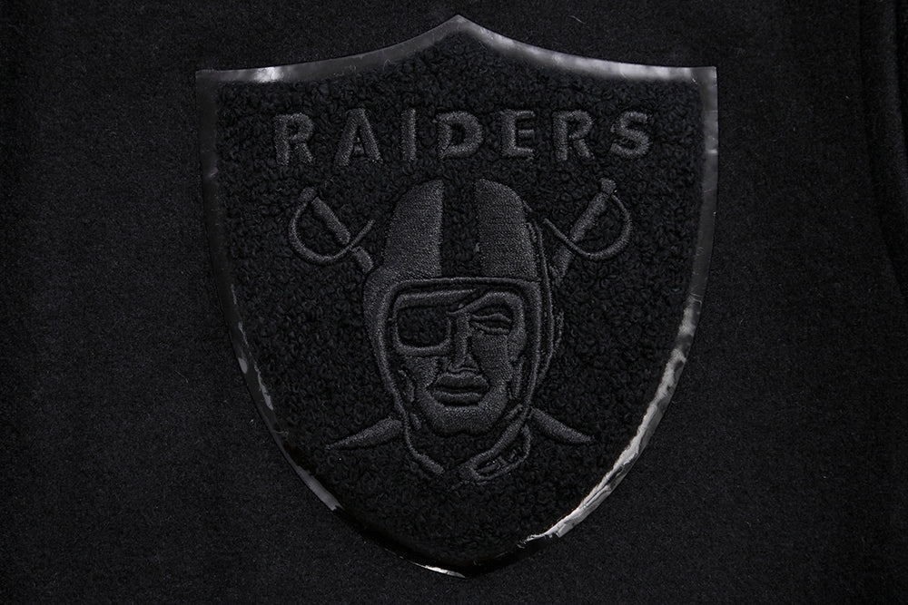 NFL LAS VEGAS RAIDERS TRIPLE BLACK WOOL WOMEN'S VARSITY JACKET (TRIPLE BLACK)