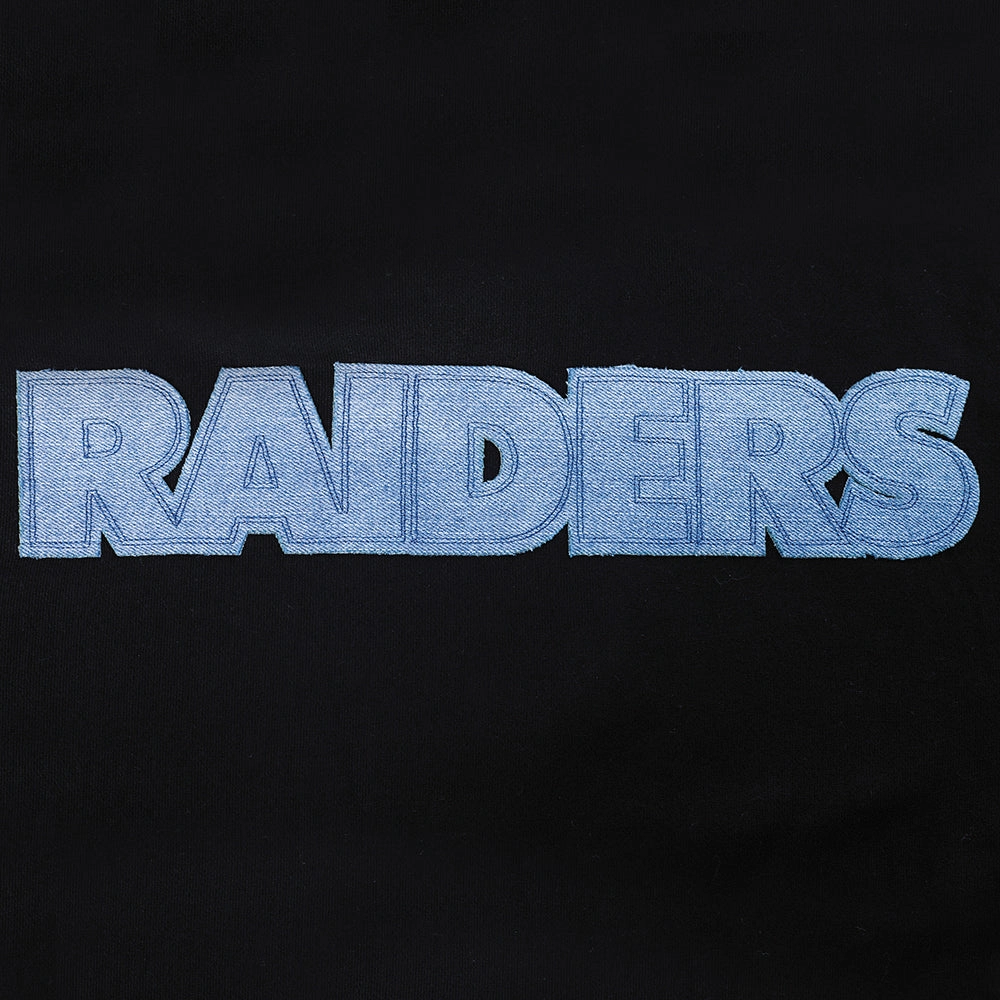 NFL LAS VEGAS RAIDERS VARSITY BLUES MEN'S PULLOVER HOODIE (BLACK)