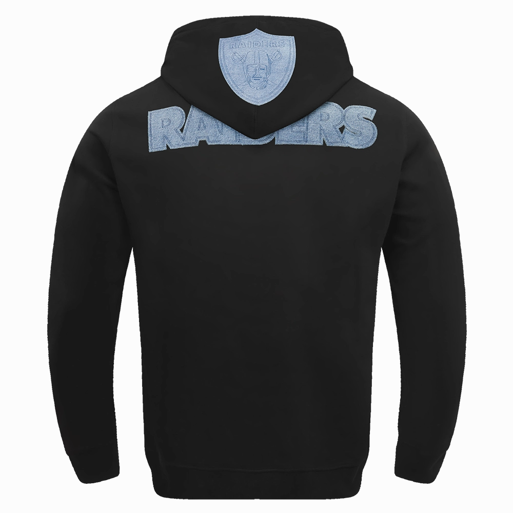 NFL LAS VEGAS RAIDERS VARSITY BLUES MEN'S PULLOVER HOODIE (BLACK)
