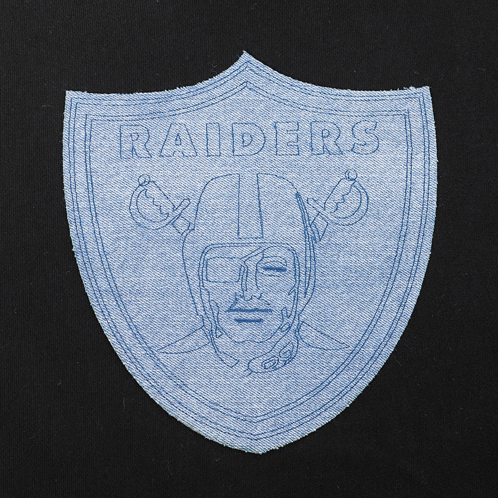 NFL LAS VEGAS RAIDERS VARSITY BLUES MEN'S PULLOVER HOODIE (BLACK)