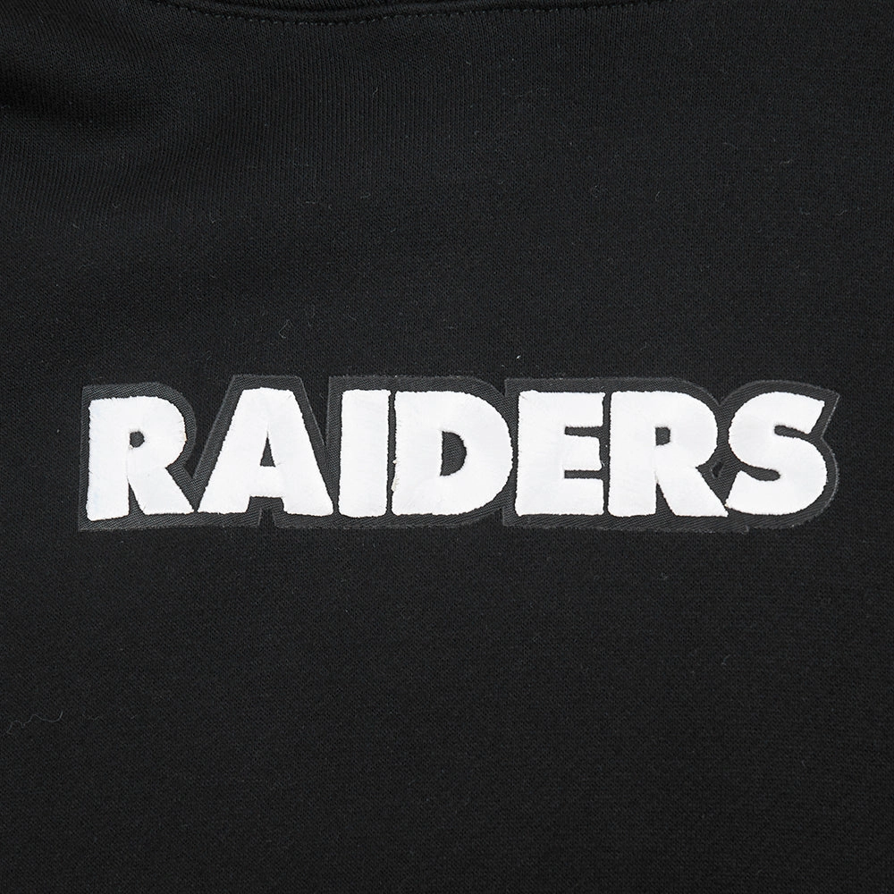 NFL LAS VEGAS RAIDERS WINGSPAN MEN'S DROP SHOULDER FLEECE PULLOVER HOODIE (BLACK)