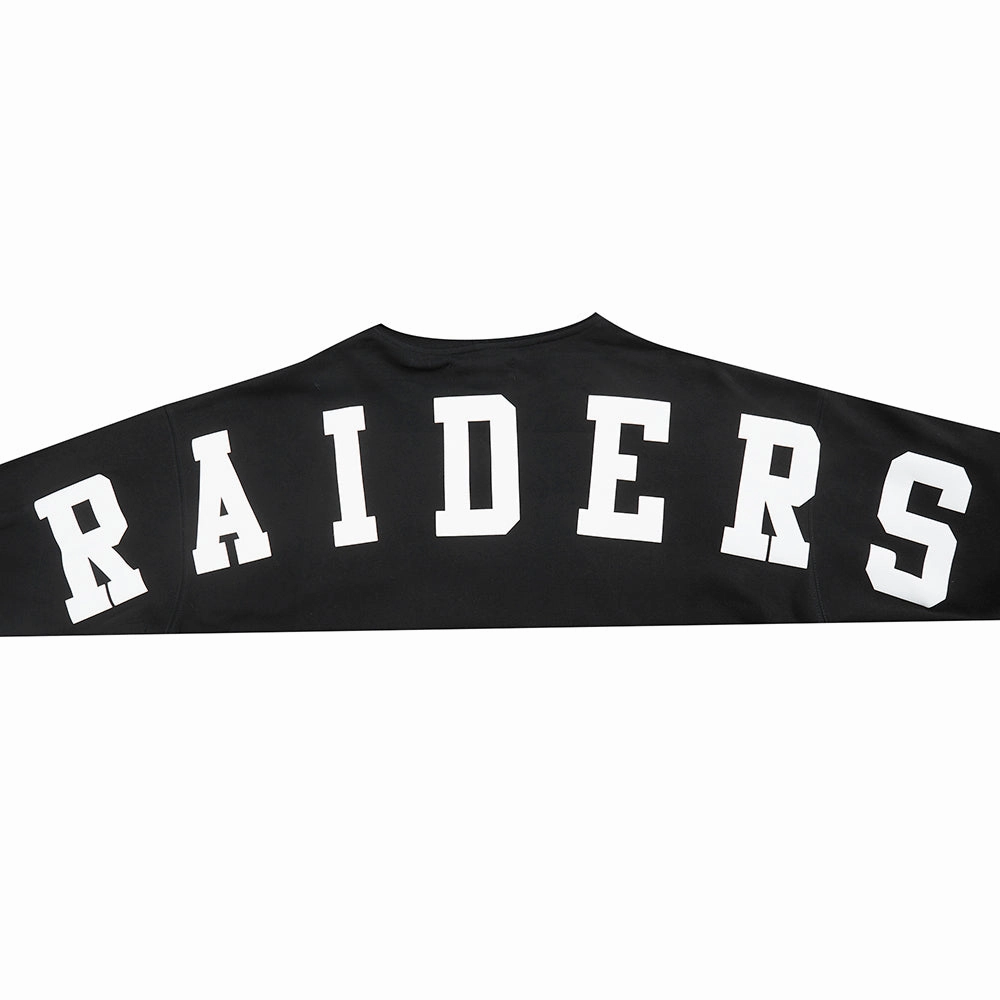 NFL LAS VEGAS RAIDERS WINGSPAN MEN'S DROP SHOULDER FLEECE PULLOVER HOODIE (BLACK)