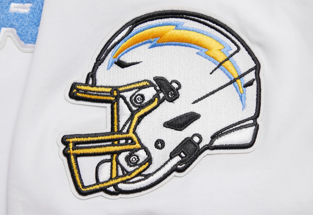 NFL LOS ANGELES CHARGERS CLASSIC CHENILLE MEN'S SINGLE JERSEY TEE (WHITE)