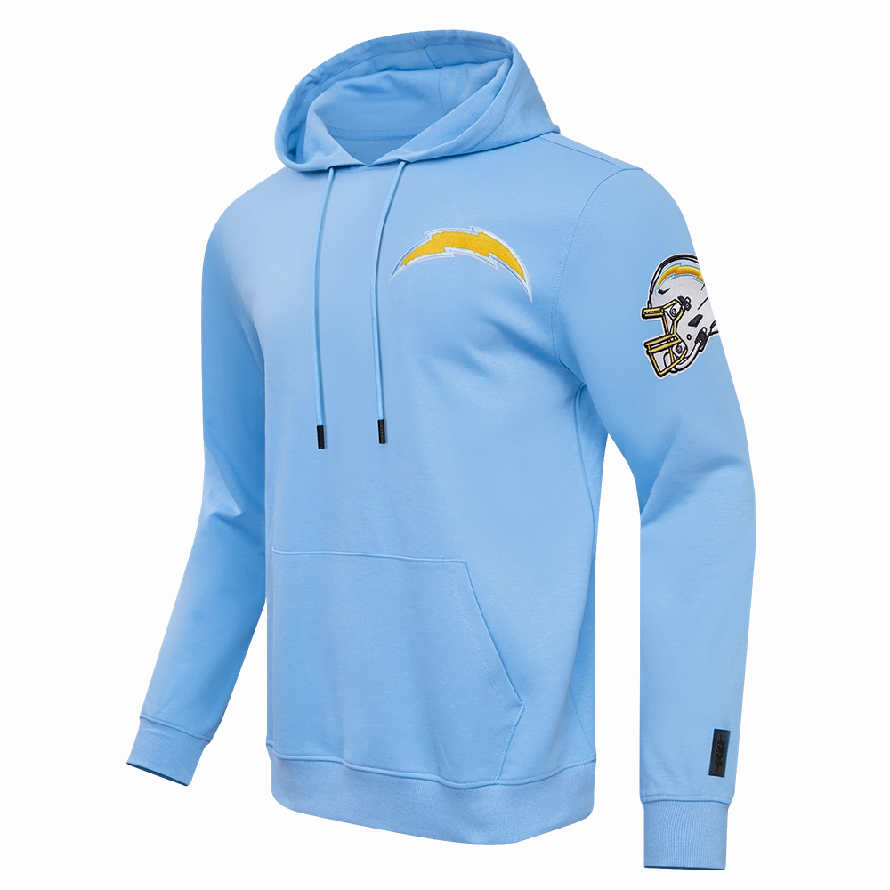NFL LOS ANGELES CHARGERS CLASSIC MEN'S CHENILLE DOUBLE KNIT PULLOVER HOODIE (UNIVERSITY BLUE)
