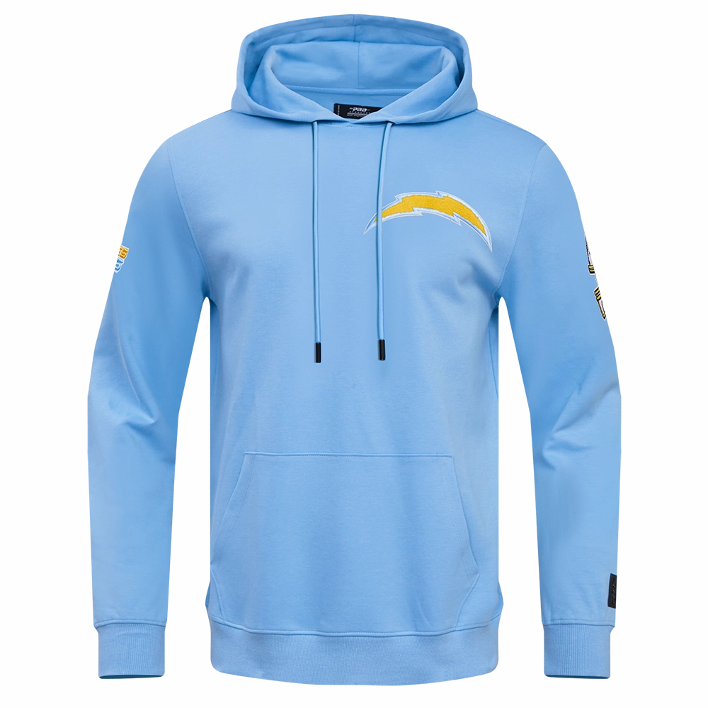 NFL LOS ANGELES CHARGERS CLASSIC MEN'S CHENILLE DOUBLE KNIT PULLOVER HOODIE (UNIVERSITY BLUE)